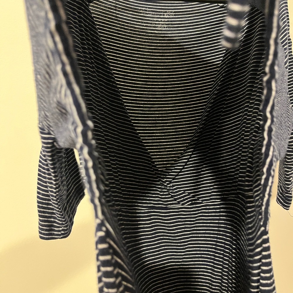 Latched Mama Black and White Striped Maternity/Nursing Dress - Picture 4 of 8